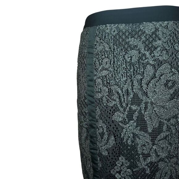 Henri Bendel Black Straight & Pencil Skirt Size 56A Floral Lace Limited Edition - Picture 2 of 11